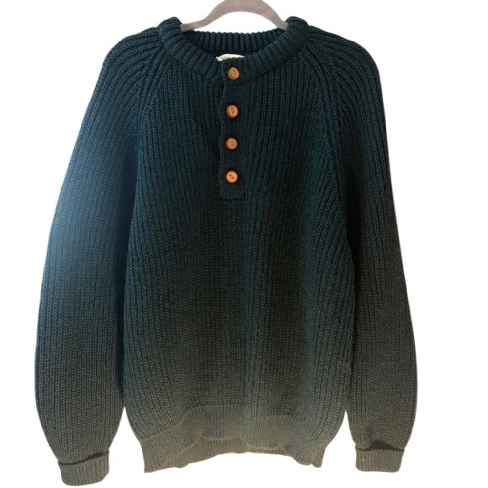 Northern Watters Mens 44 Green Wool Henley Sweater Canada